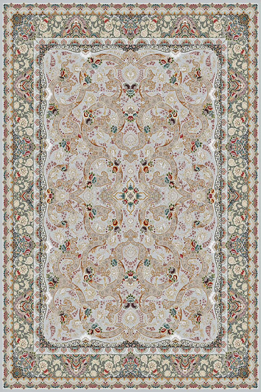 فرش ستاره کویر یزد 1500 شانه کلکسیون ستارگان کویر کد TX504 زمینه 1037 (برجسته)