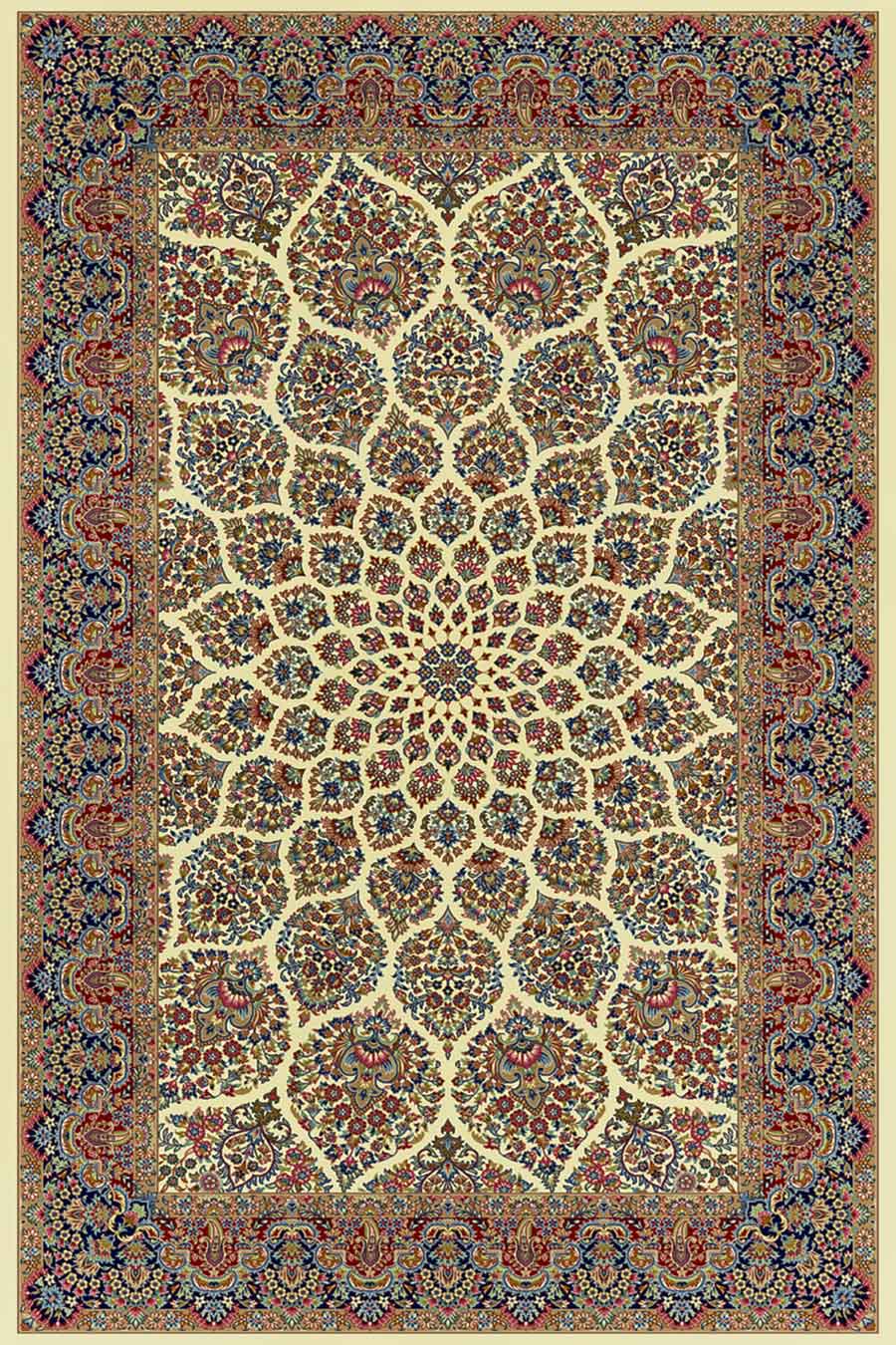 فرش ستاره کویر یزد 500 شانه کلکسیون ایساتیس کد I35 زمینه 8009