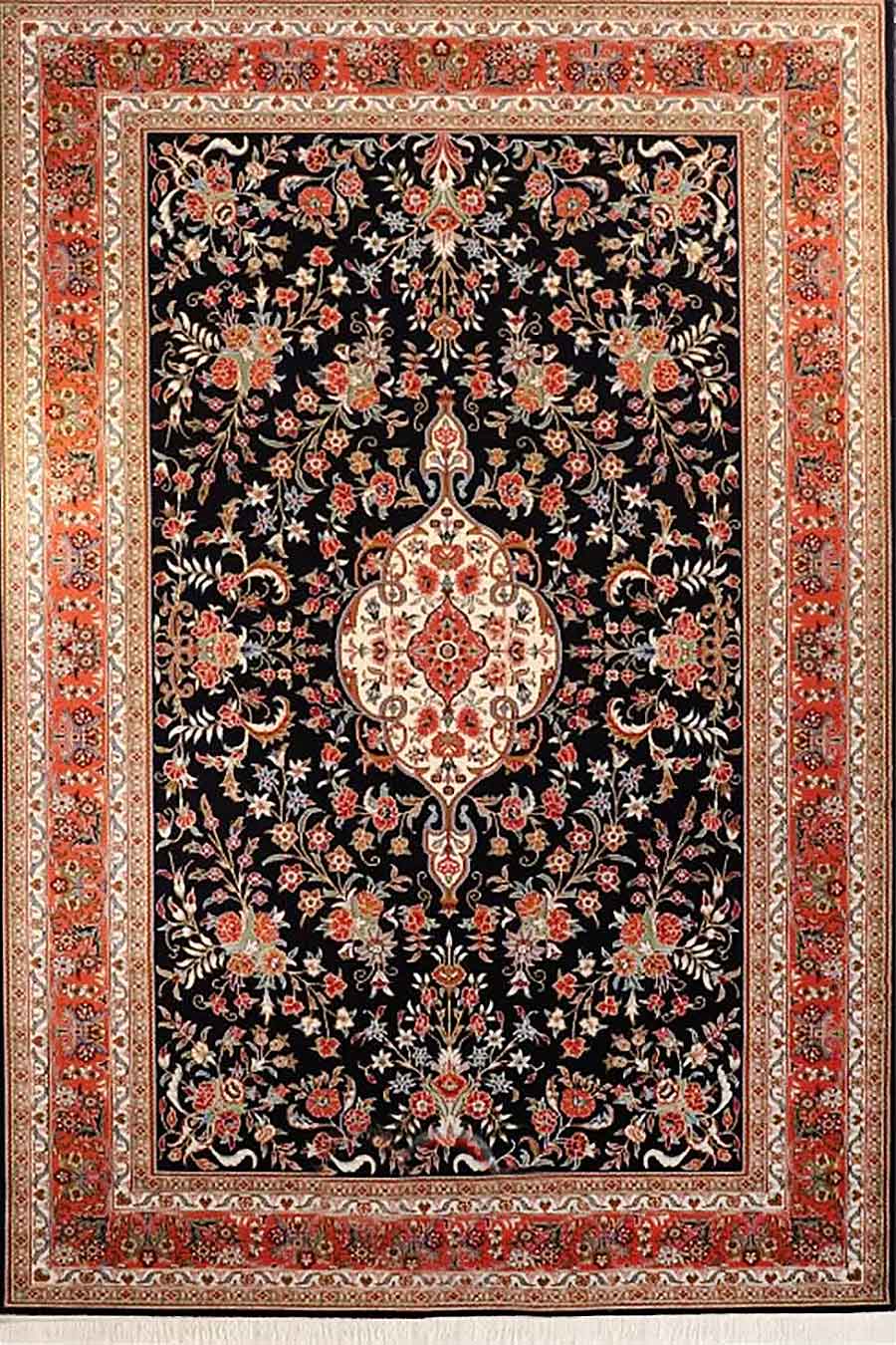 فرش ستاره کویر یزد 500 شانه کلکسیون ایساتیس کد I46 زمینه 8394 (غیربرجسته)