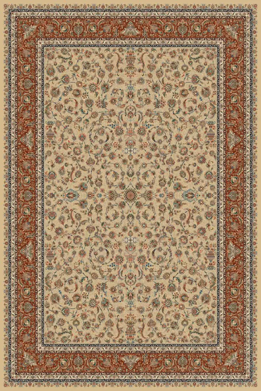 فرش مشهد 1700 شانه کد 817509 (رنگبندی متنوع)