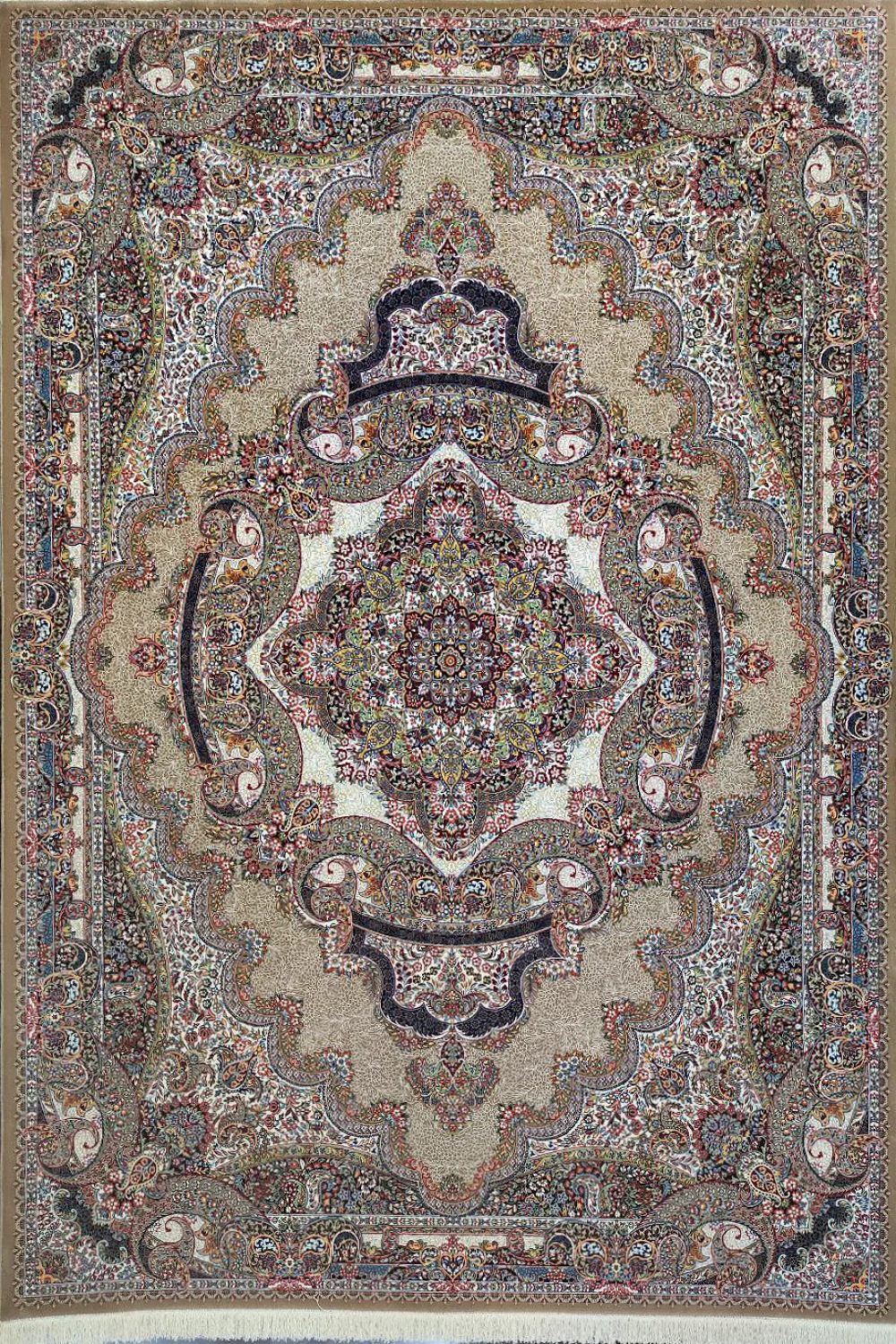 فرش ستاره کویر یزد 700 شانه کلکسیون شاهکار نوین کد N75 زمینه 2510 (غیربرجسته)