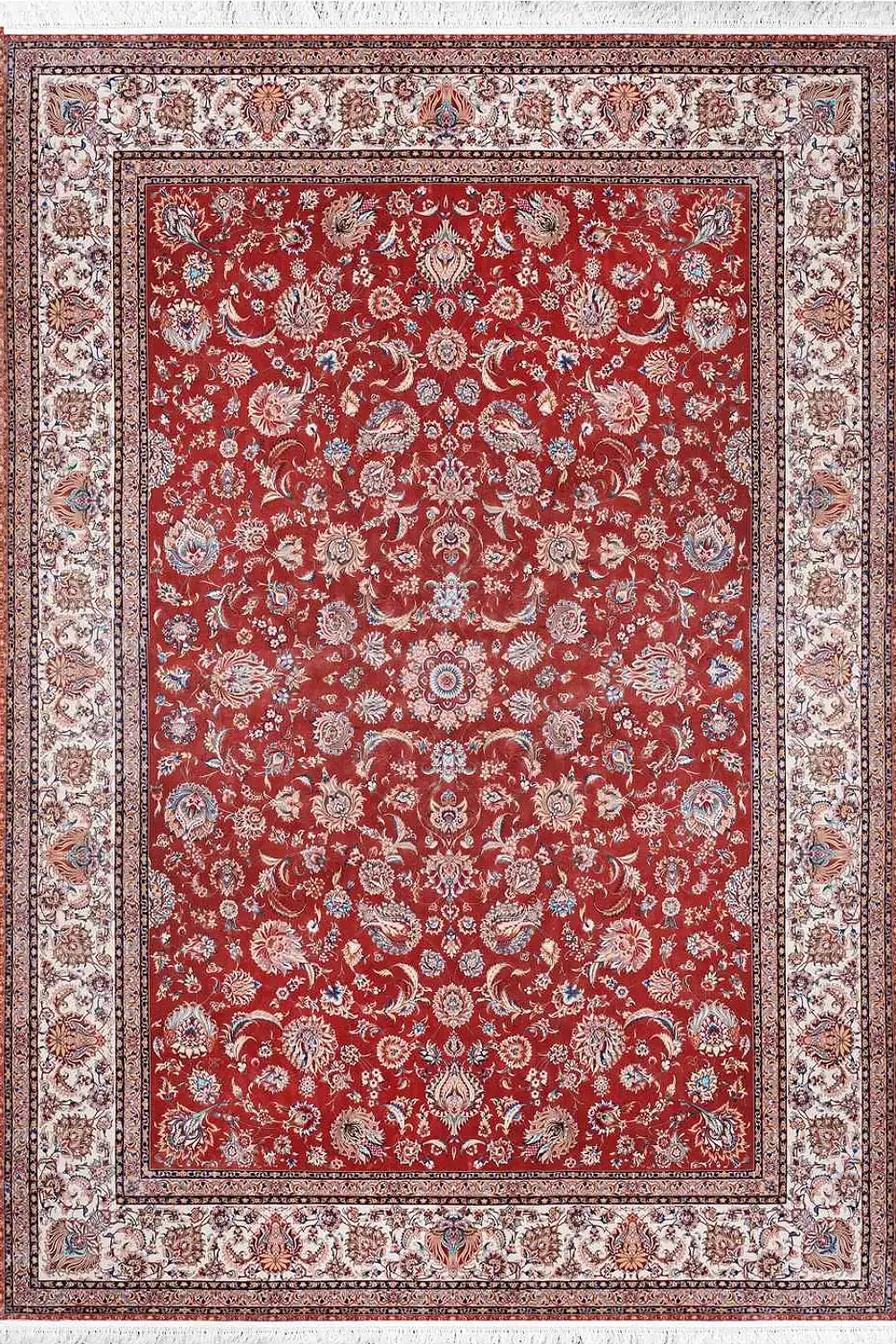 فرش بهشتی 1200 شانه ابریشمی کلکسیون ماهور کد 5616 زمینه رناسی (برجسته)