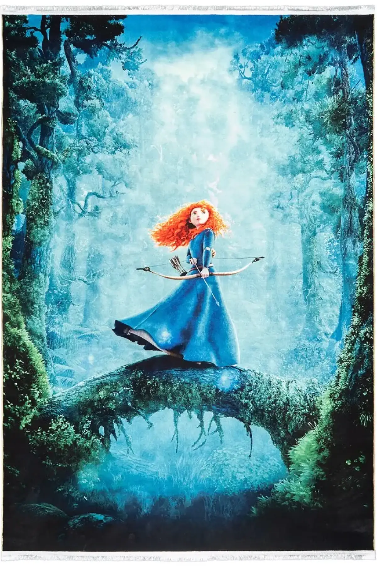 فرش محتشم اتاق کودک طرح دختر شجاع کد 101286 زمینه تمام رنگ (غیربرجسته)