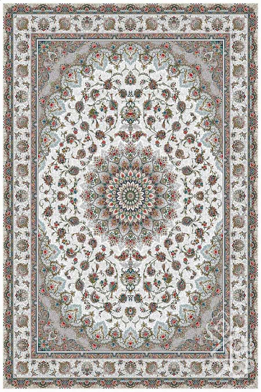 فرش قیطران 1200 شانه کلکسیون پارادایس کد 520 زمینه کرم