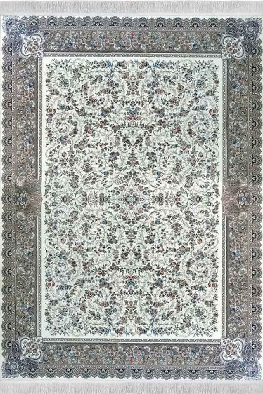 فرش مشهد 1700 شانه کد 817256 زمینه کرم-موشی (برجسته)