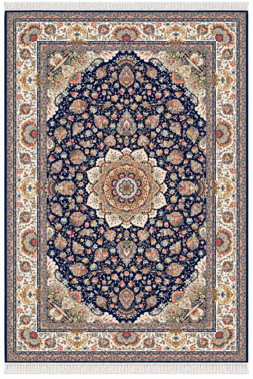 فرش ستاره کویر یزد 1000 شانه کلکسیون عالی قاپو کد HA51 زمینه 3090 (برجسته)