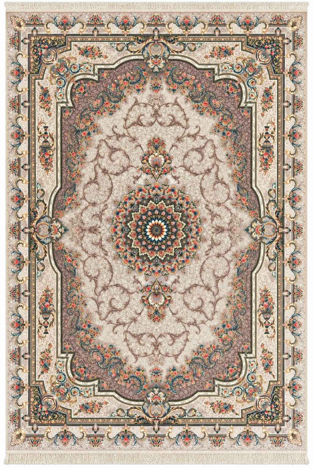 فرش قیطران 1500 شانه کد 538 کلکسیون فردوس گل برجسته