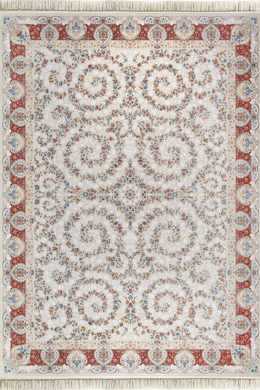 فرش داریوش 1500 شانه کلکسیون مینیاتور کد D1544 زمینه کرم (برجسته)