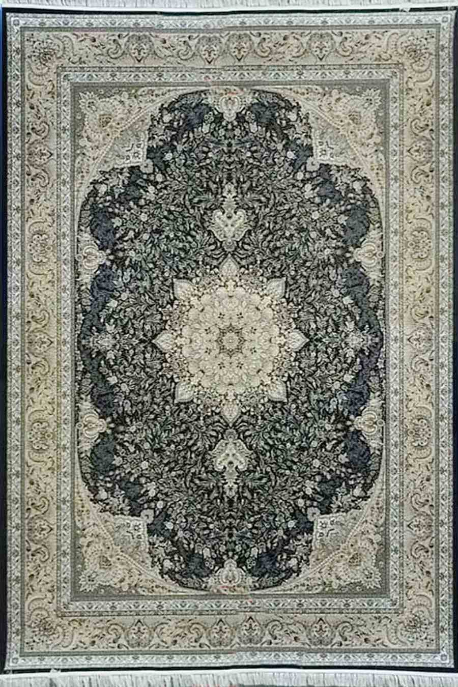 فرش مشهد 1500 شانه کد 814002 زمینه سورمه ای