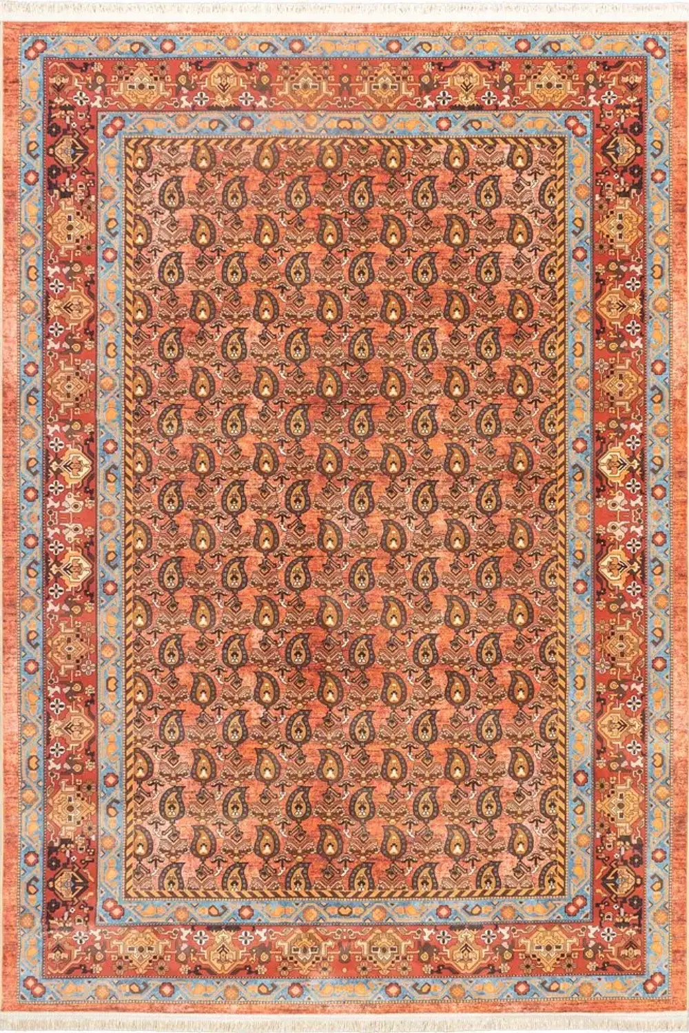 فرش محتشم 1000 شانه کلکسیون سنتی کد 25CS0160 زمینه عنابی (غیربرجسته)