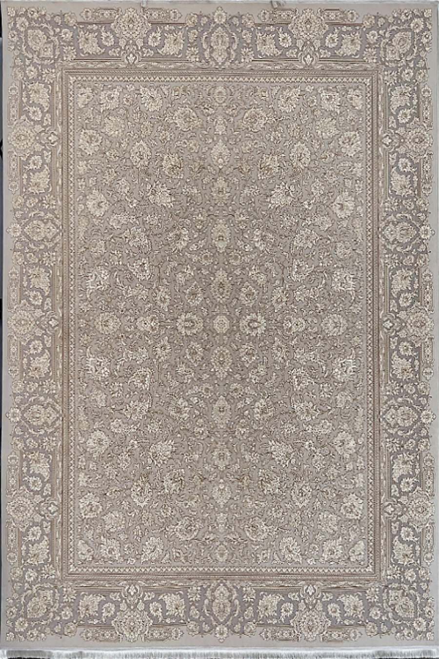 فرش باستان یزد 1200 شانه کد 18-10 زمینه نقره ای (برجسته)