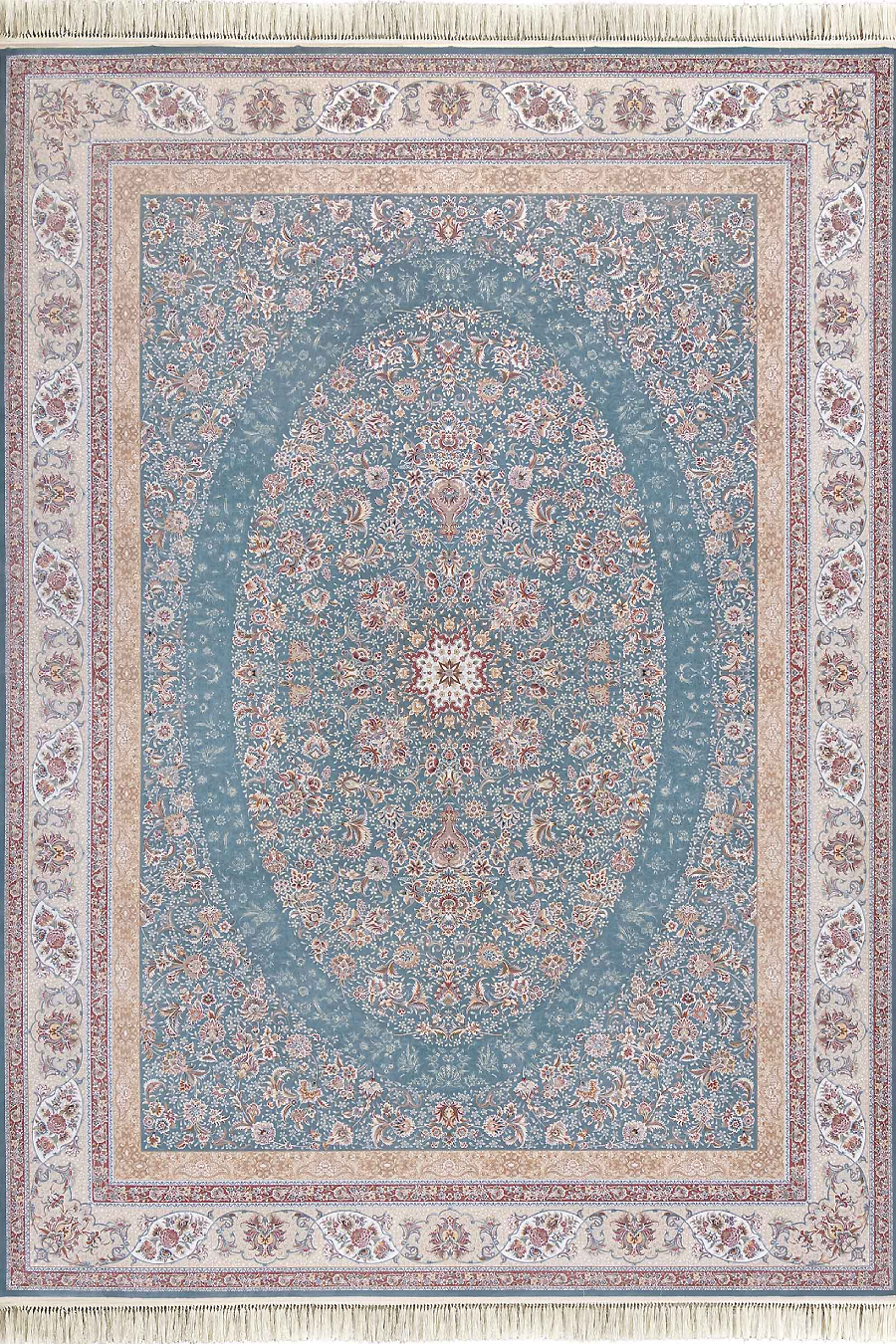 فرش داریوش 1500 شانه کلکسیون مینیاتور کد D1526 زمینه آبی (برجسته)