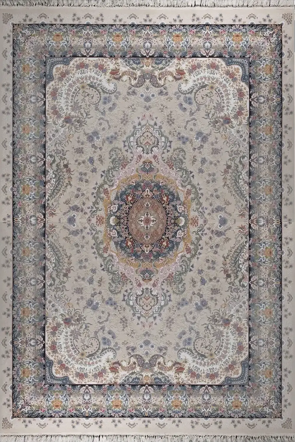 فرش بهشتی 1200 شانه کلکسیون تبریز کد 1200 زمینه کرم (برجسته)