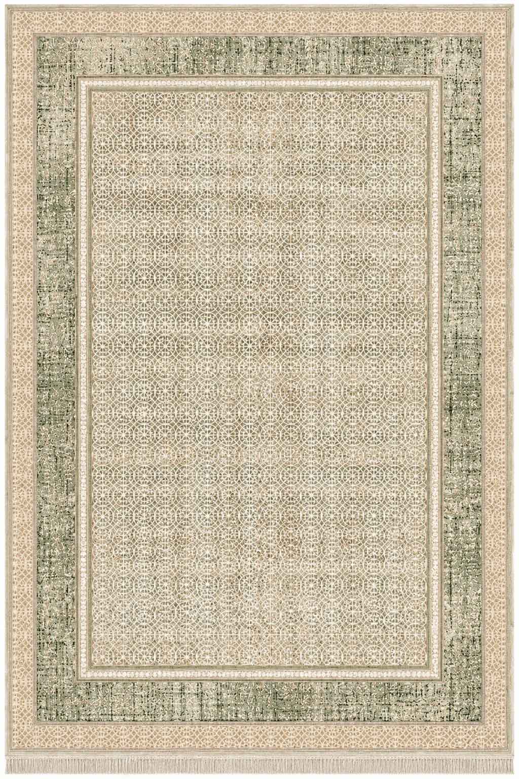 فرش قیطران 1200 شانه کد 541 افسانه زمینه کرم گل برجسته