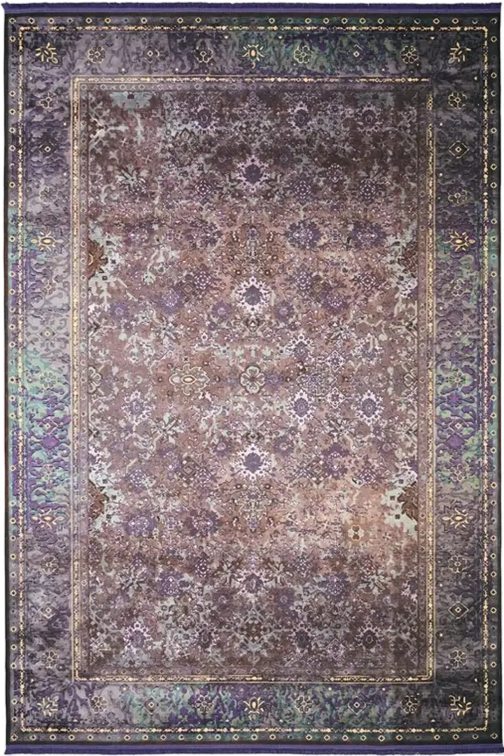 فرش محتشم کهنه نما 1200 شانه کد 300609 زمینه خاکستری (غیربرجسته)