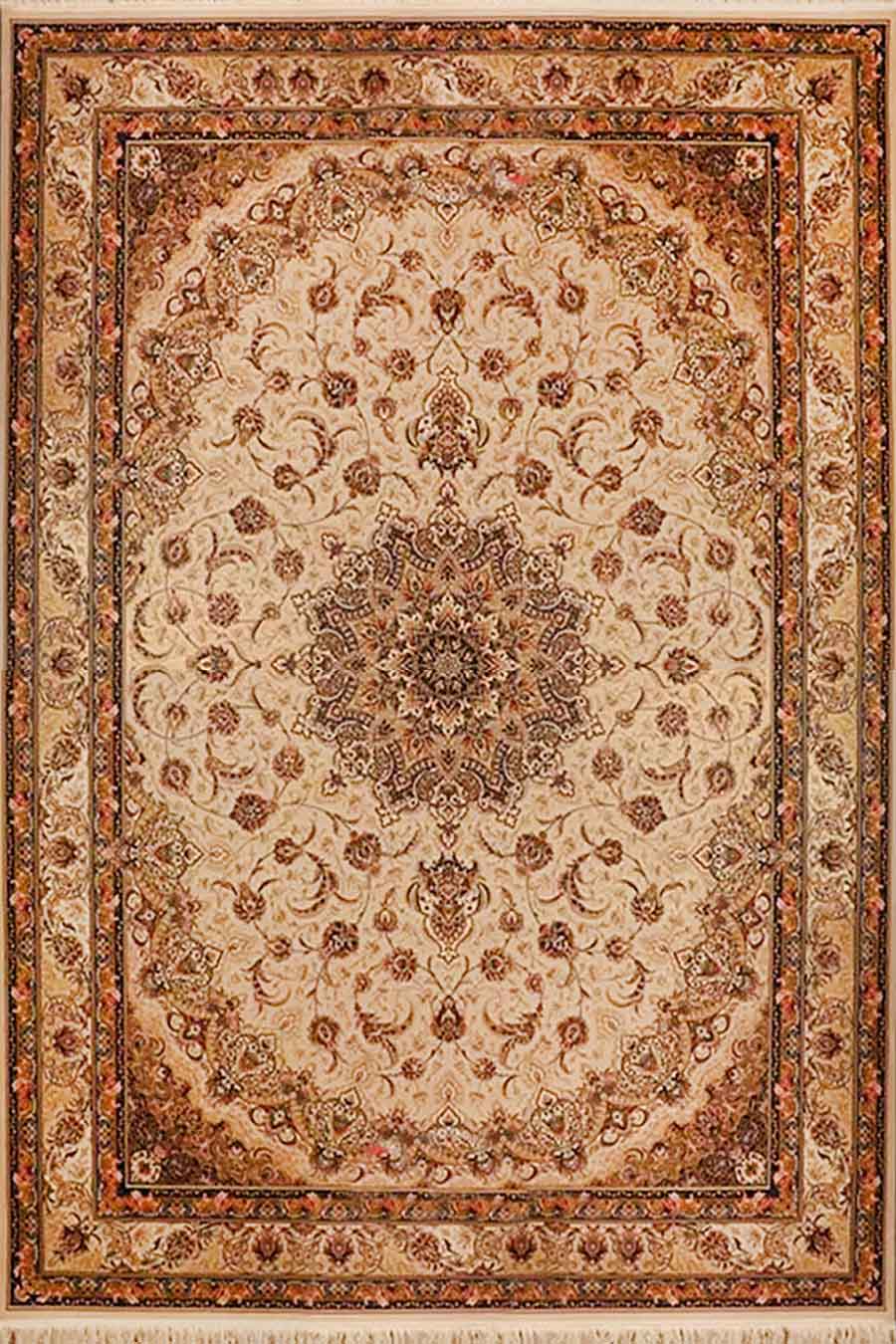 فرش ستاره کویر یزد 1000 شانه کلکسیون عالی قاپو کد HA50 زمینه 3022 (برجسته)