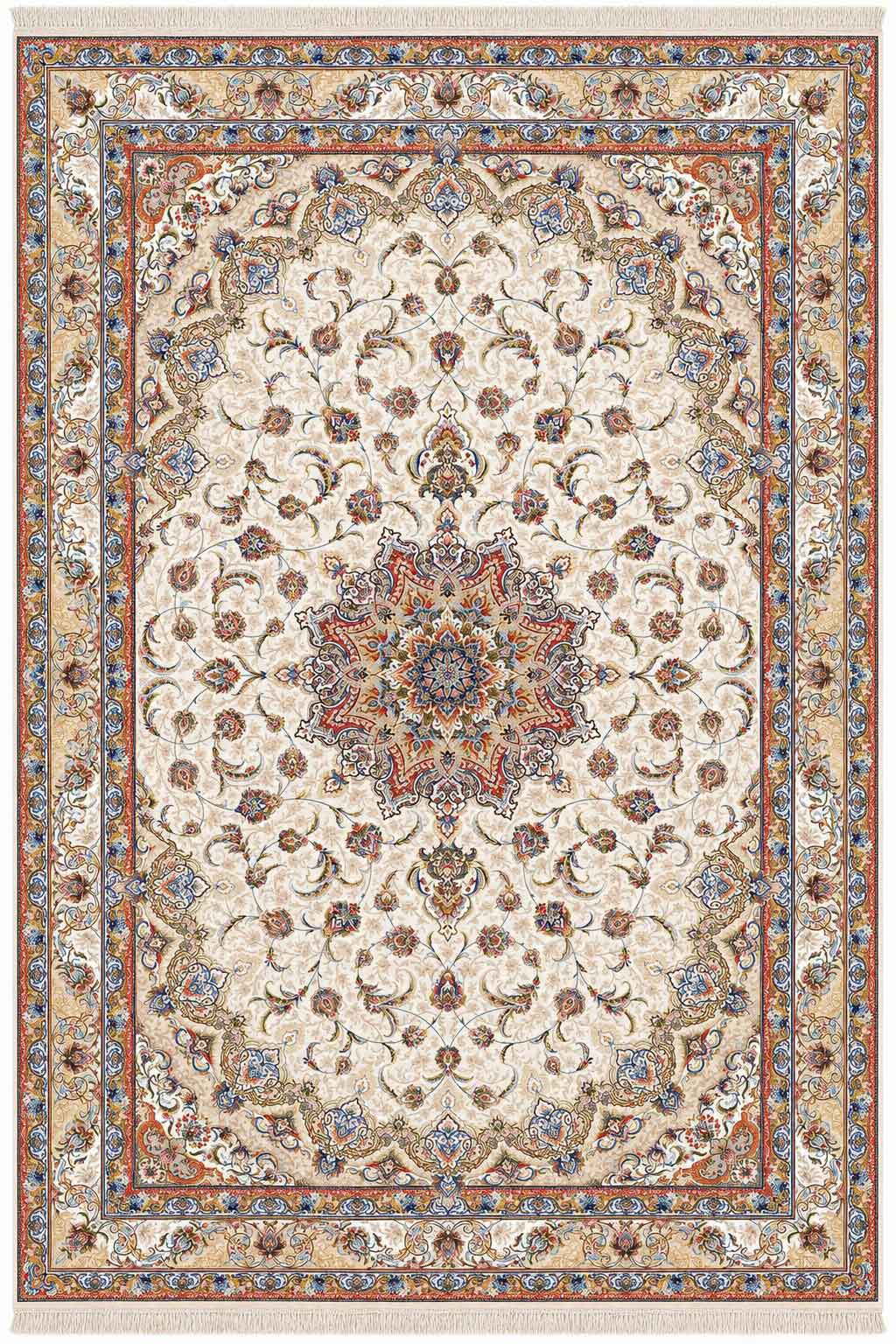 فرش ستاره کویر یزد 1000 شانه کلکسیون عالی قاپو کد HA50 زمینه 3022 (برجسته)