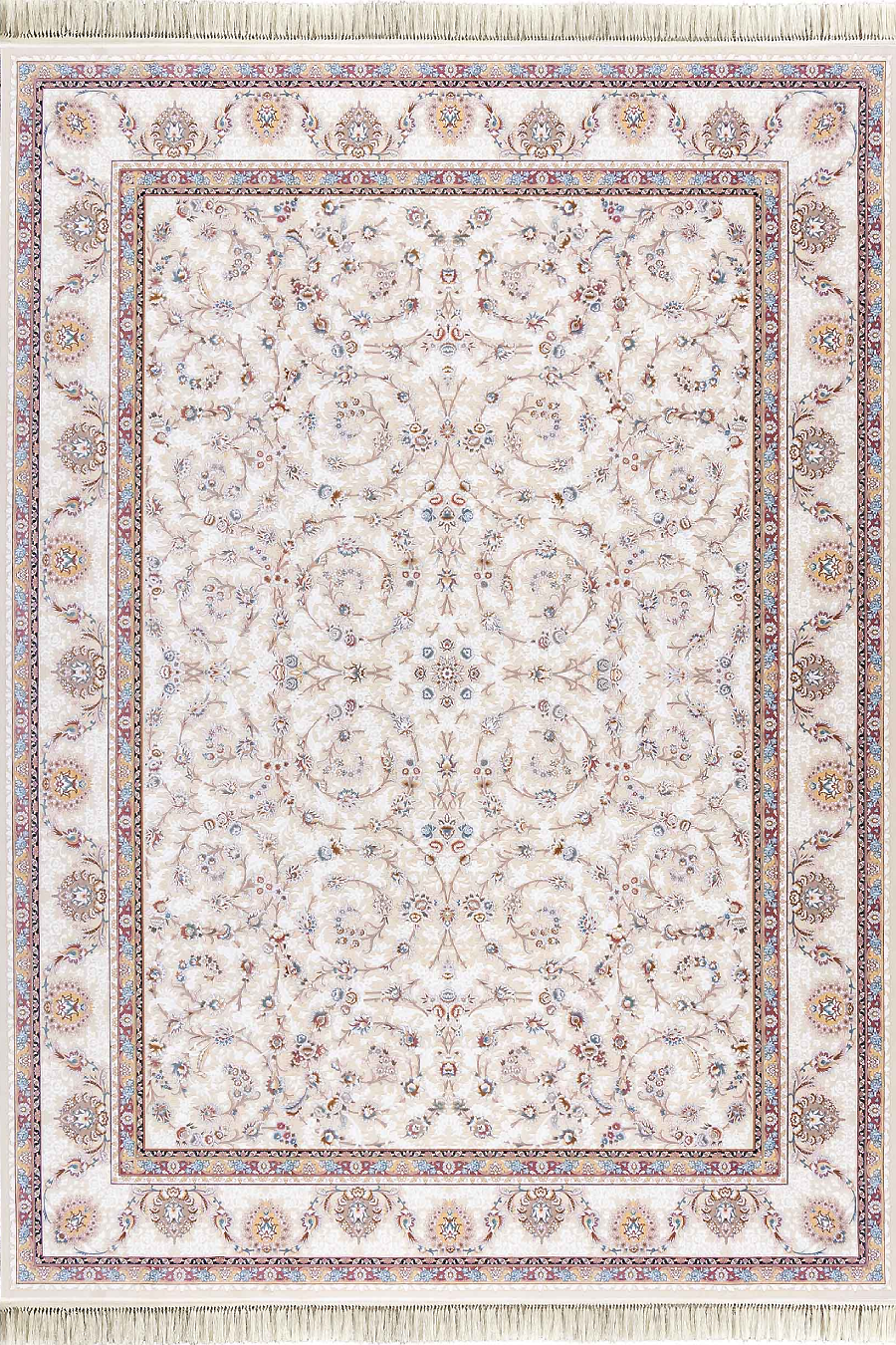 فرش داریوش 1500 شانه کلکسیون مینیاتور کد D1525 زمینه کرم (برجسته)
