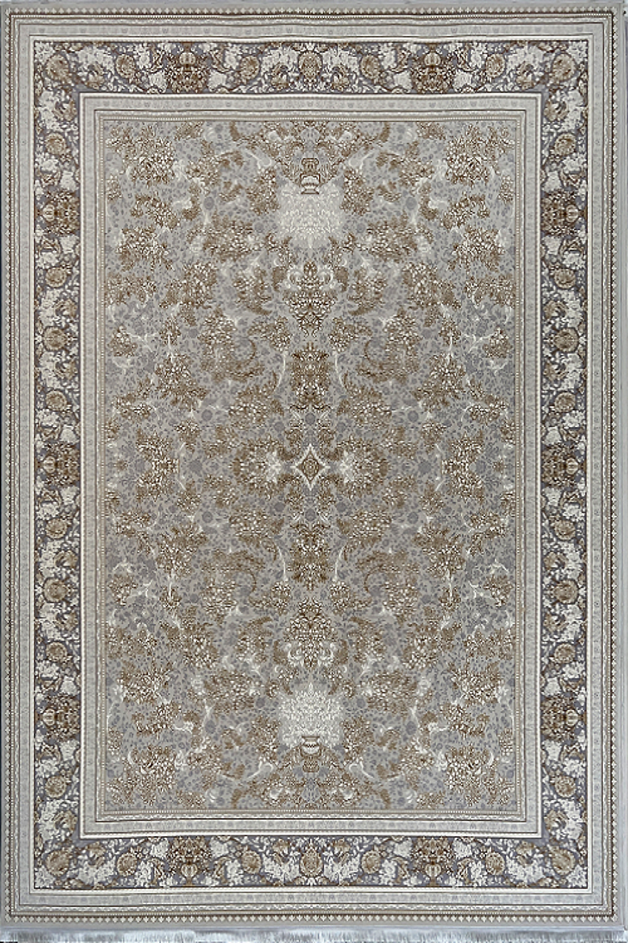 فرش باستان یزد 1200 شانه کد 08-10 زمینه نقره ای (برجسته)