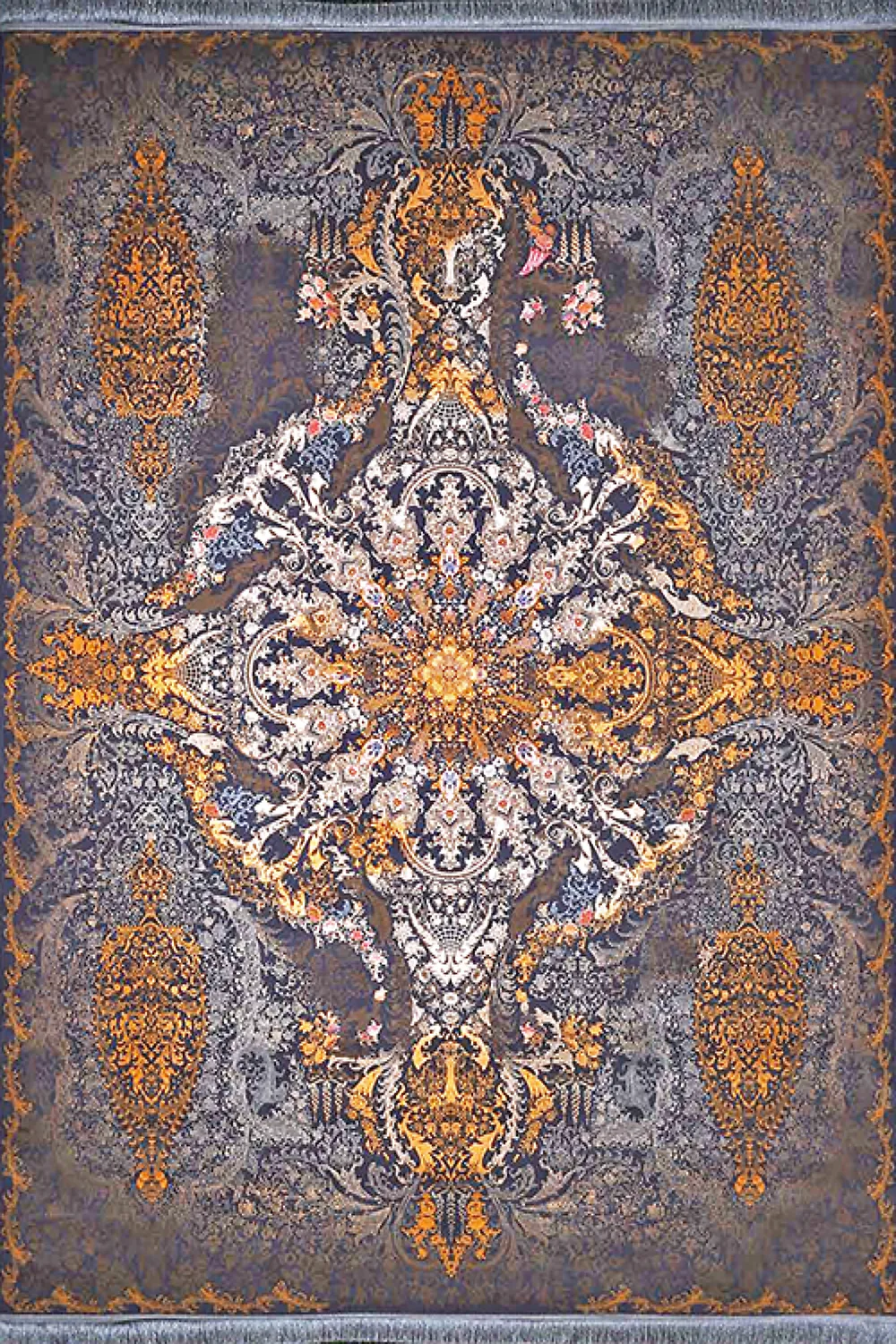 فرش آراد 1500 شانه کد 120 زمینه دودی (غیربرجسته)