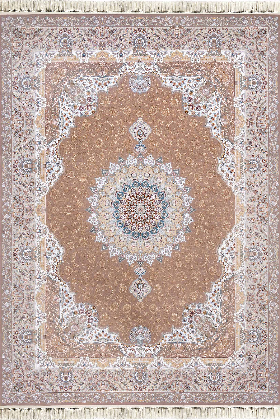 فرش داریوش 1500 شانه کلکسیون مینیاتور کد D1539 زمینه ترمه ای (برجسته)