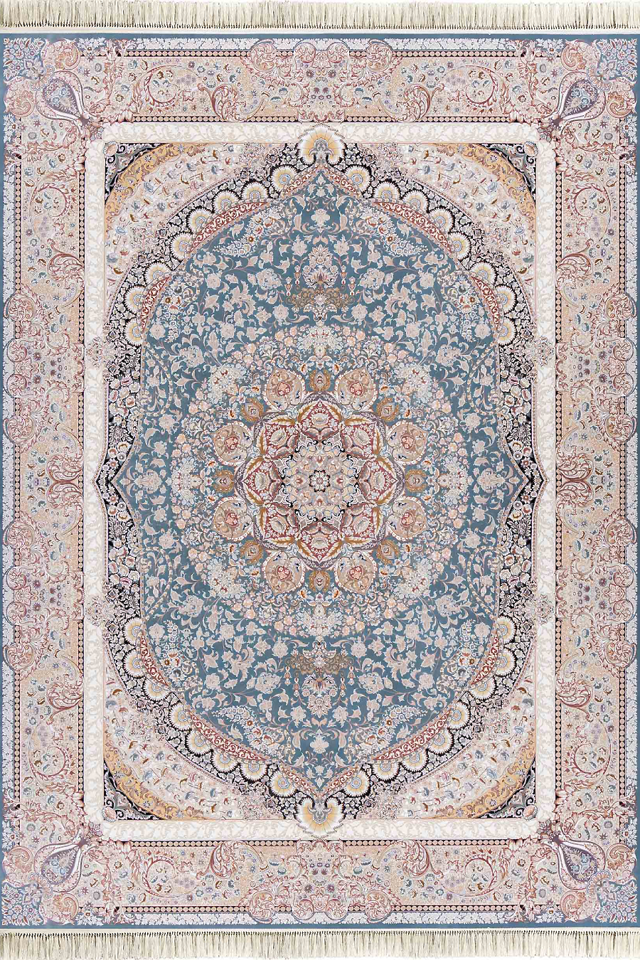 فرش داریوش 1500 شانه کلکسیون مینیاتور کد D1516 زمینه آبی (برجسته)