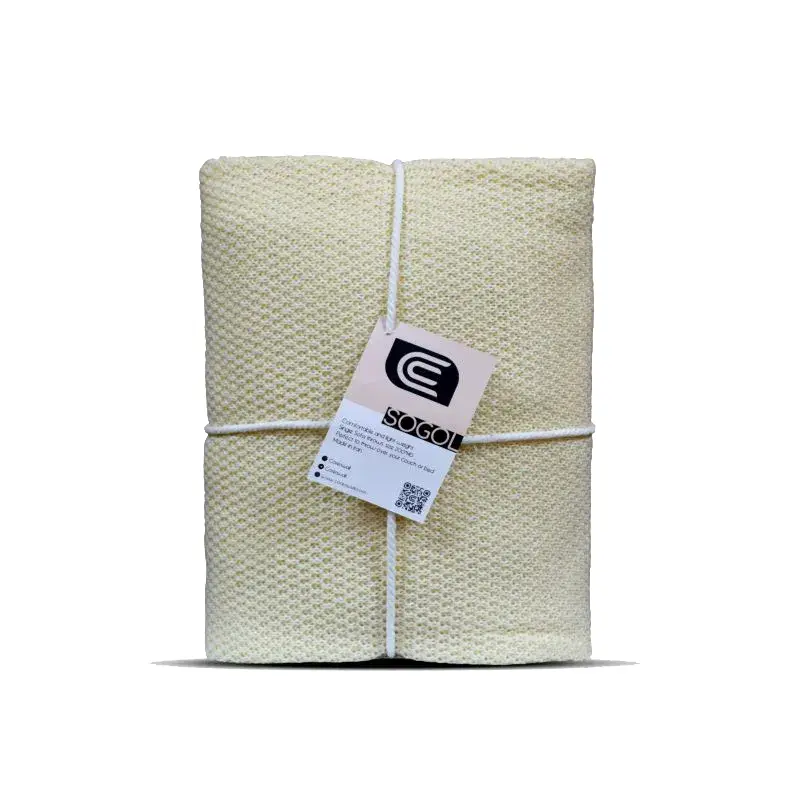 شال مبل کلکسیون سوگل سایز 220*180 سانتی متر رنگ شیری