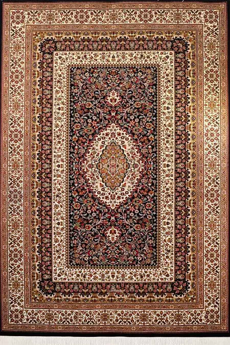 فرش ستاره کویر یزد 500 شانه کلکسیون ایساتیس کد N10 زمینه 8090 (غیربرجسته)