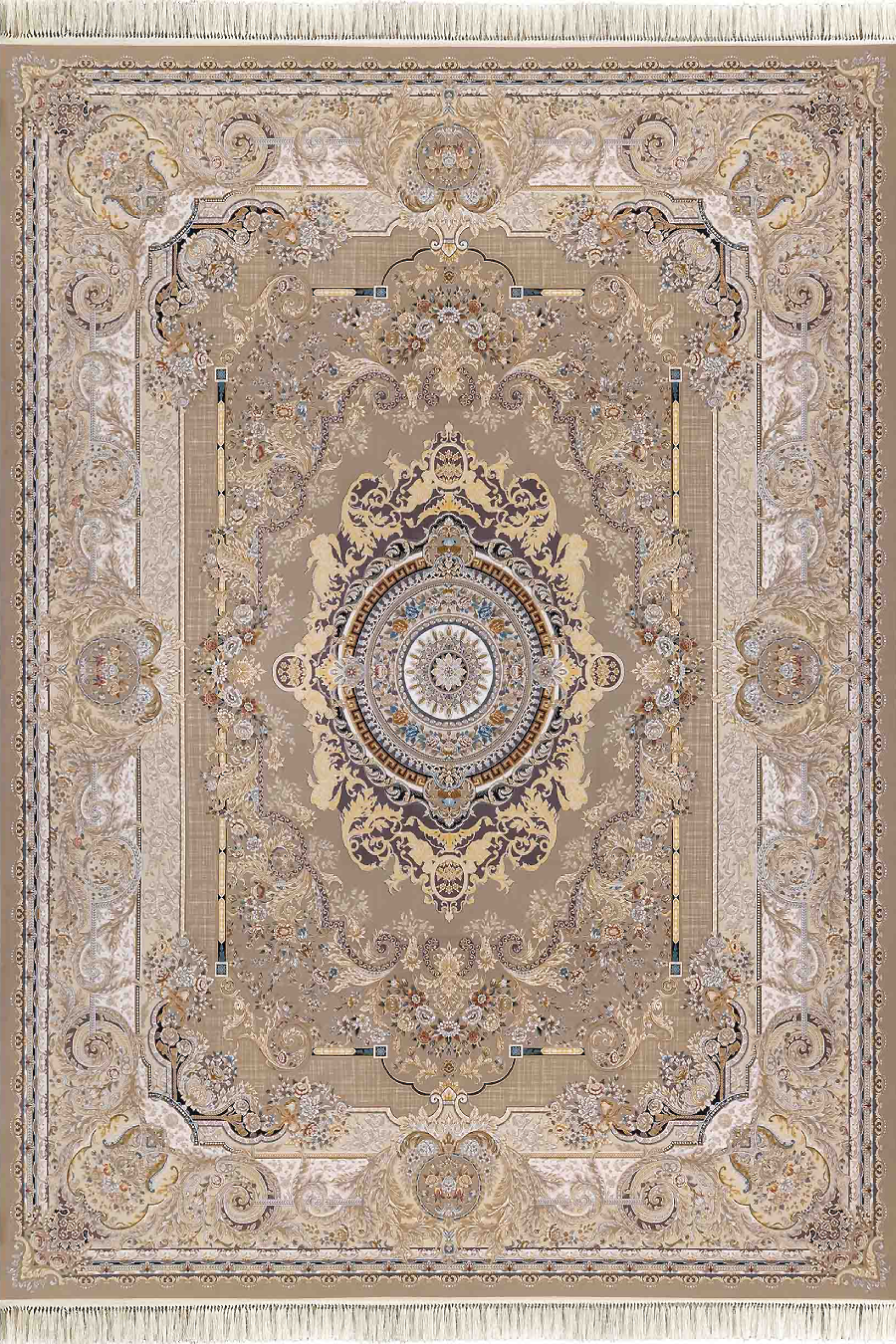 فرش داریوش 1500 شانه کلکسیون مینیاتور کد D1562 زمینه ترمه ای (برجسته)