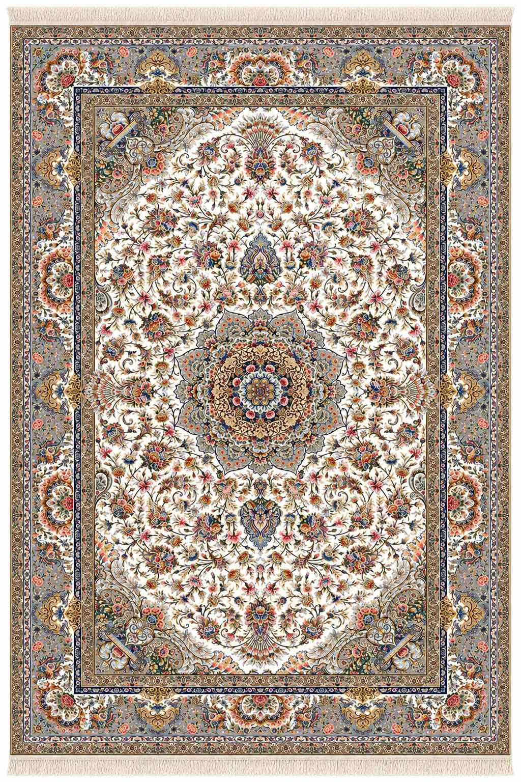 فرش ستاره کویر یزد 1000 شانه کلکسیون عالی قاپو کد HA51 زمینه 3003 (برجسته)