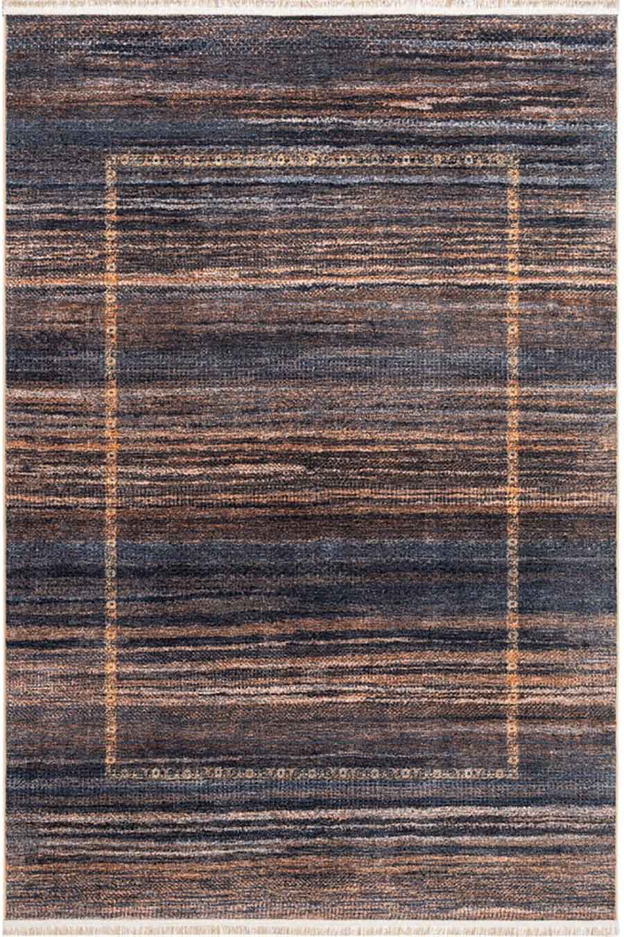 فرش کاشان 700 شانه مدرن کد 25MM0040 زمینه قهوه ای