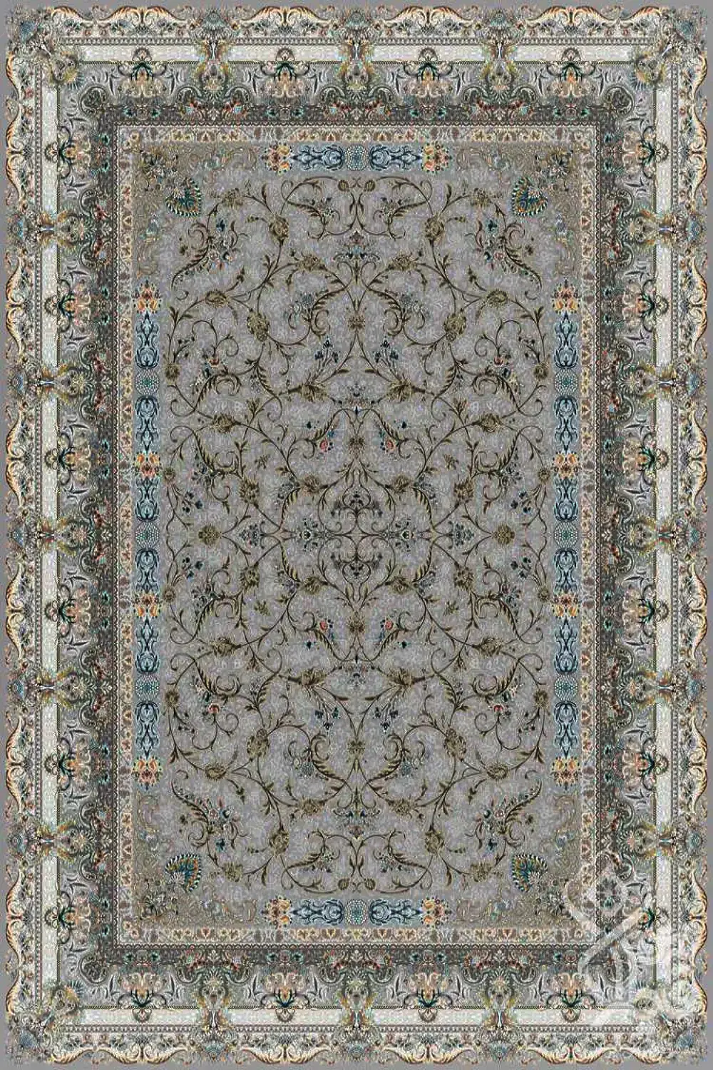 فرش قیطران 1500 شانه کلکسیون 1500 شانه طرح شهرزاد زمینه فیلی (برجسته)