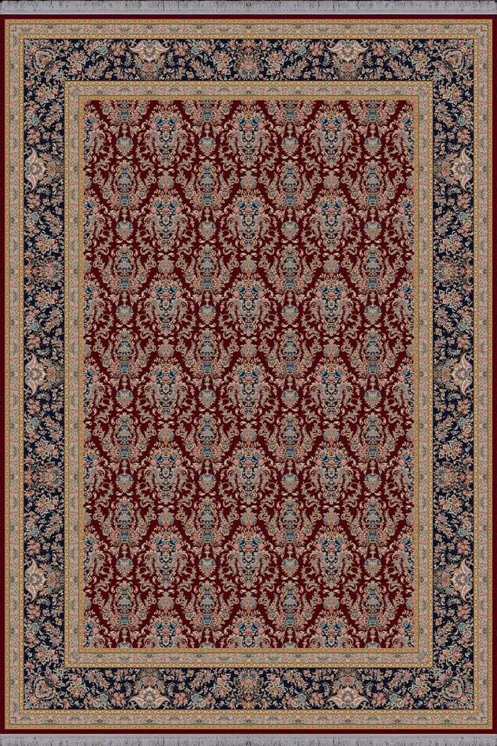 فرش آراد 1500 شانه کلکسیون کاسیان طرح داریا زمینه لاکی (برجسته)