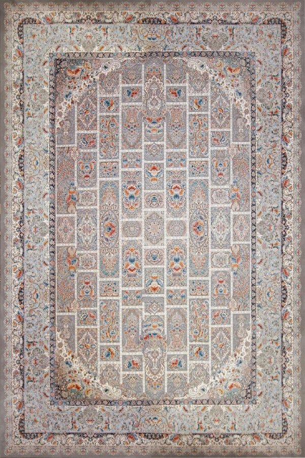 فرش ستاره کویر یزد 1500 شانه کلکسیون ستارگان کویر کد TX503 زمینه 1073 (برجسته)