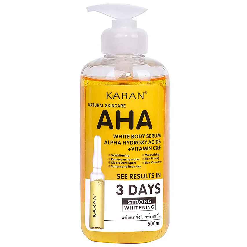 سرم روشن کننده بدن AHA لنسیاد مدل Alpha Hydroxy Acid حجم 500 میل | ضد لک و رفع تیرگی پوست