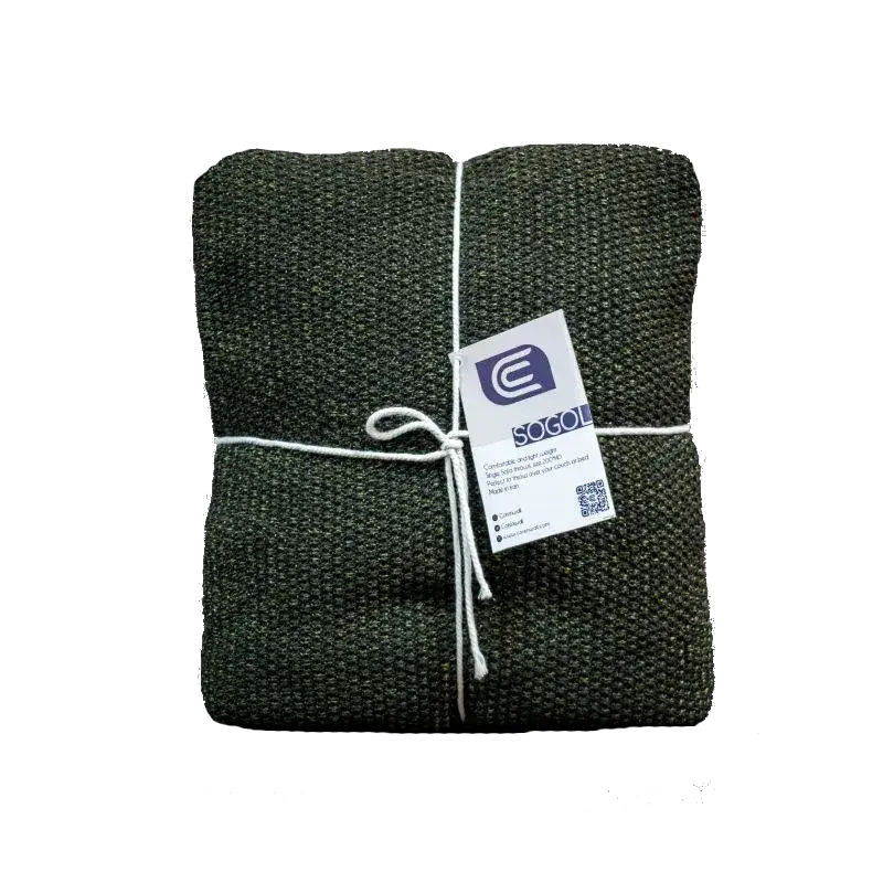 شال مبل کلکسیون سوگل سایز 220*180 سانتی متر رنگ زیتونی تیره