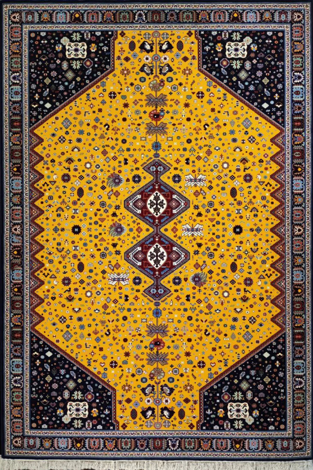 فرش ستاره کویر یزد 500 شانه کلکسیون ایساتیس کد IA95 زمینه8229 (غیربرجسته)