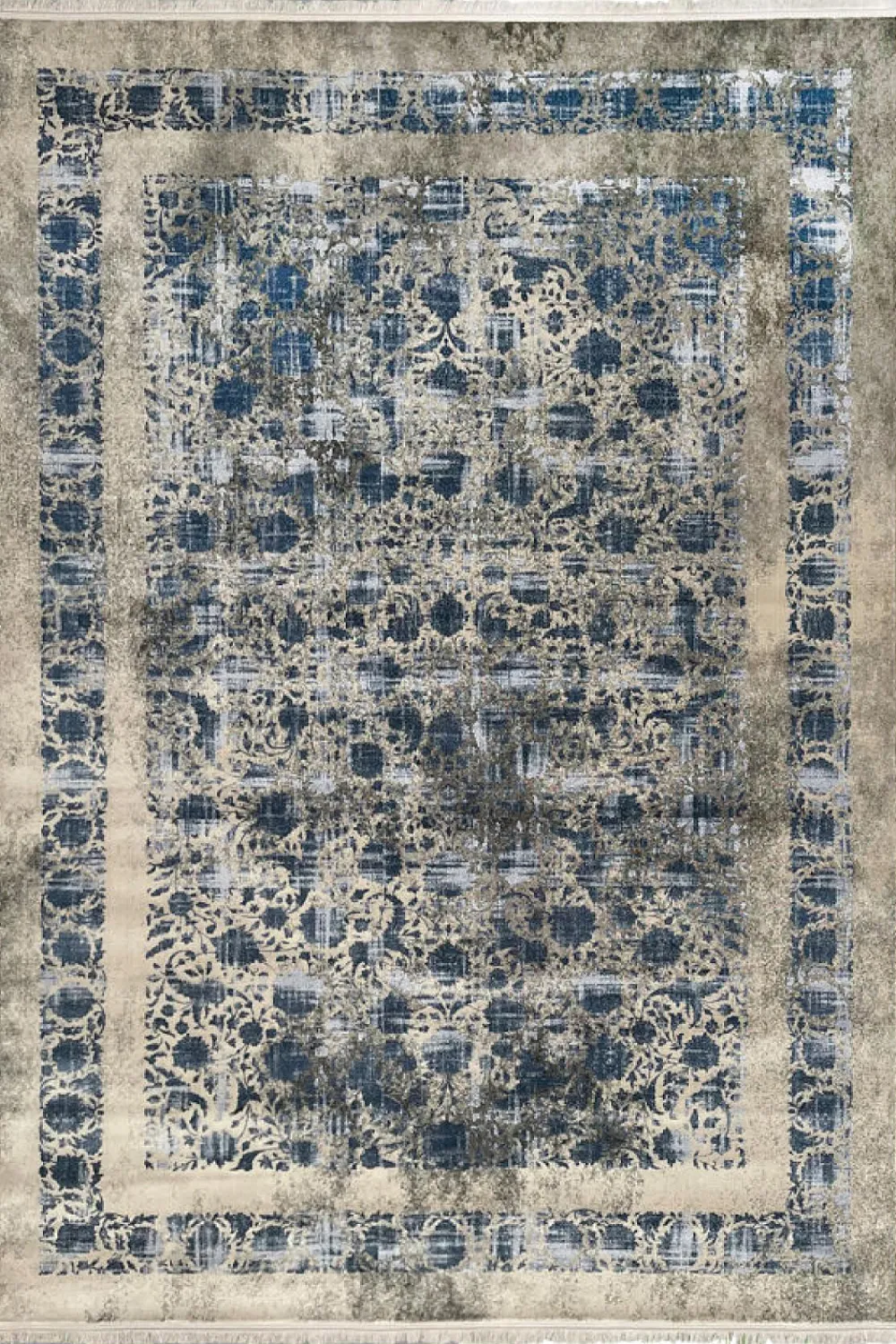 فرش مهدیان 700 شانه کلکسیون دینارسو کد 70021 زمینه دودی (برجسته)