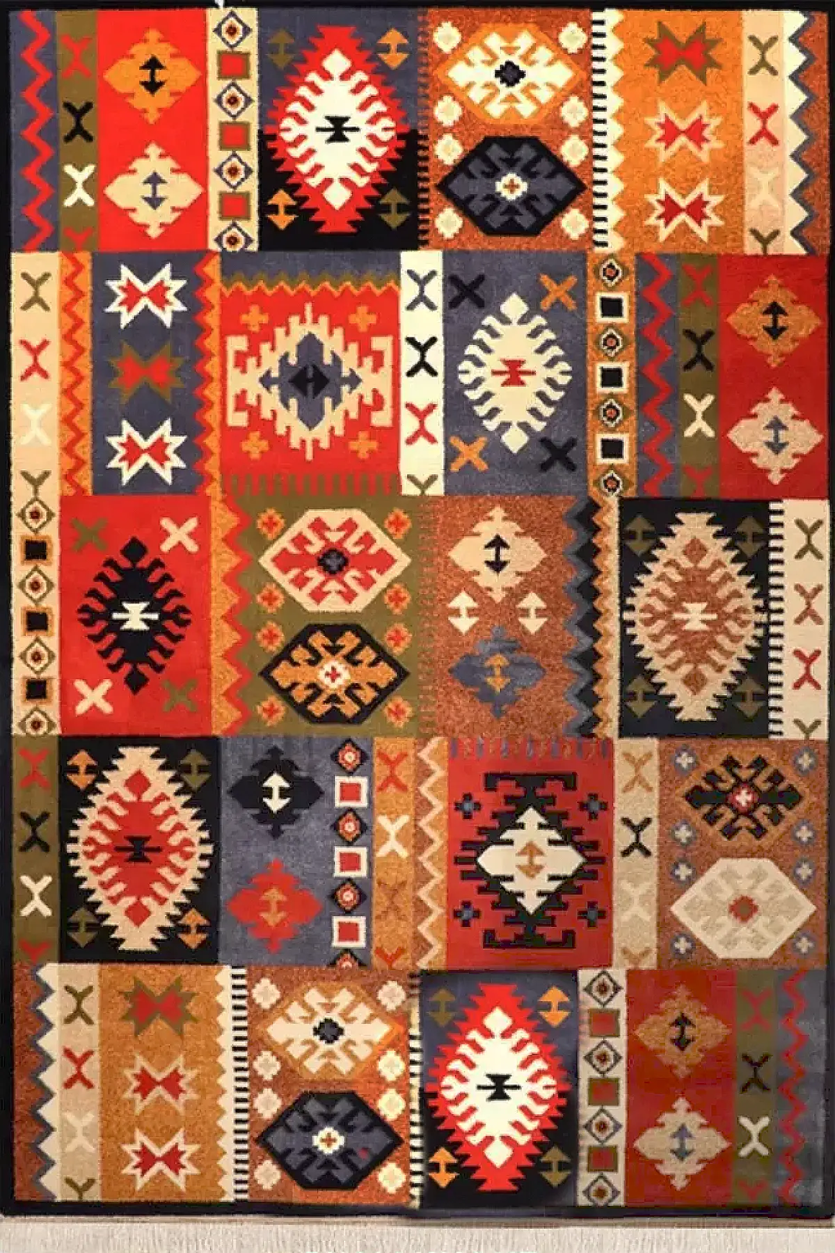 فرش ستاره کویر یزد کلکسیون شاهسون کد SH-B062-8859 زمینه سورمه ای (غیربرجسته)