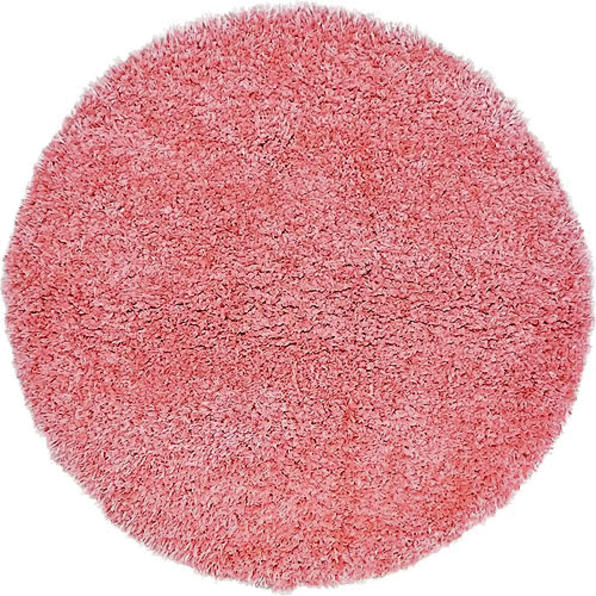 فرش آدینا پرزبلند گرد رنگ گلبهی (شگی)