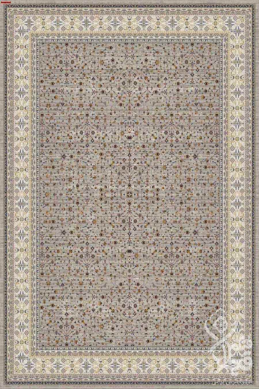 فرش قیطران 1200 شانه مروارید کد 533 زمینه کرم | فرش گل برجسته لوکس با تراکم 3600