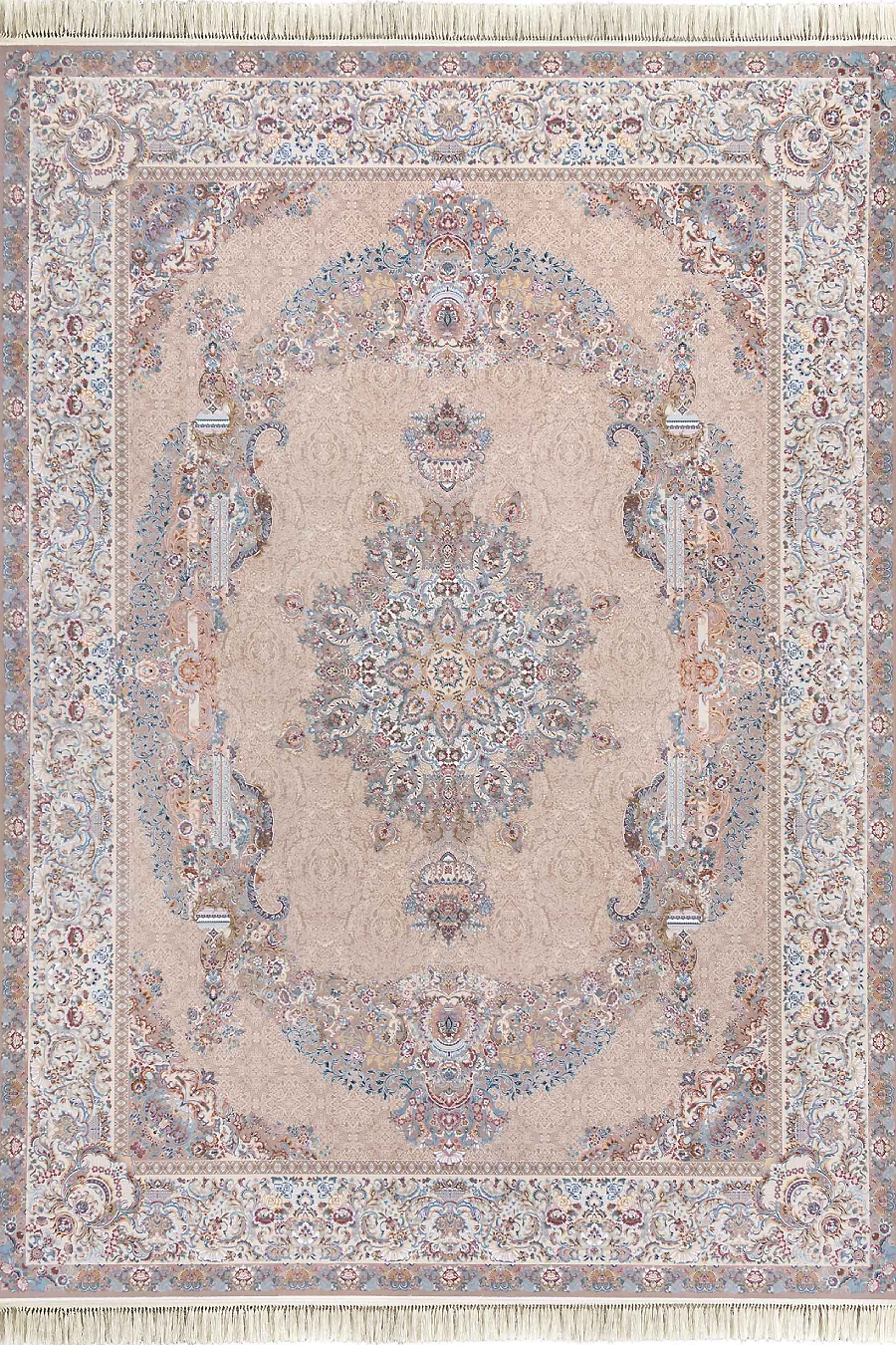 فرش داریوش 1500 شانه کلکسیون مینیاتور کد D1532 زمینه ترمه ای (برجسته)