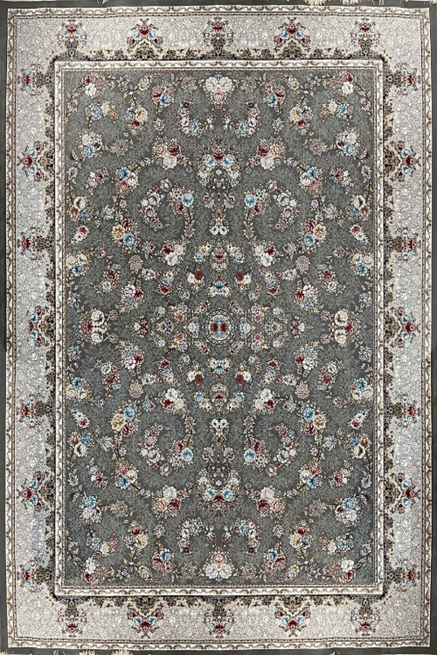 فرش ستاره پانیذ 700 شانه افشان رز زمینه فیلی (غیربرجسته)