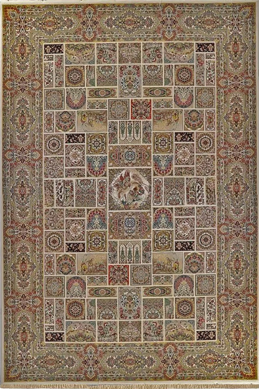 فرش ستاره کویر یزد 700 شانه کلکسیون شهریار کد Q44 زمینه 1000 (غیربرجسته)