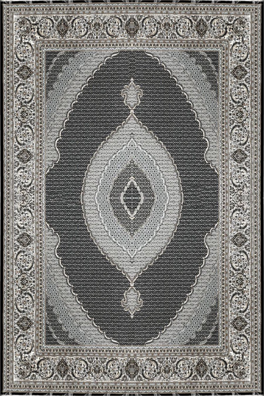 فرش ستاره پانیذ 700 شانه طرح ریز ماهی سورمه ای (غیربرجسته)