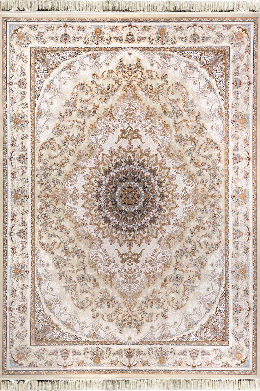 فرش داریوش 1500 شانه کلکسیون مینیاتور کد 1550 زمینه کرم (برجسته)