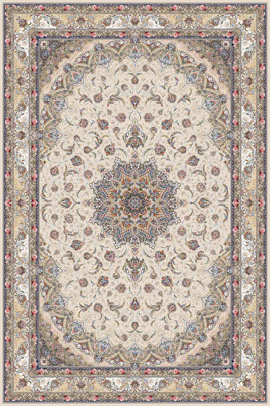 فرش ستاره کویر یزد 1000 شانه کلکسیون عالی قاپو کد HA50 زمینه 3022 (برجسته)