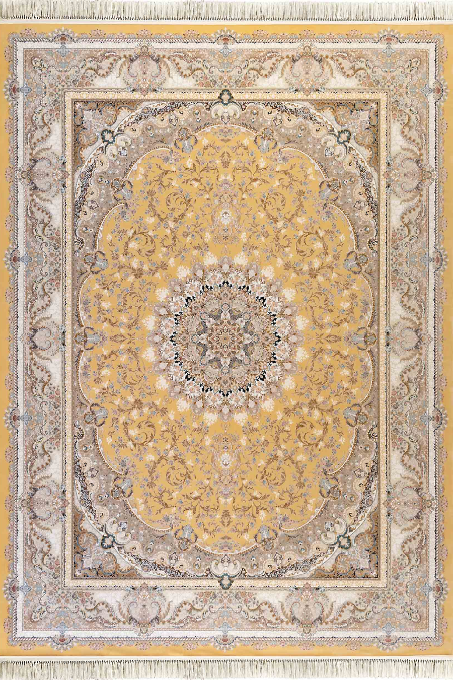 فرش داریوش 1500 شانه کلکسیون مینیاتور کد 1551 زمینه طلایی (برجسته)