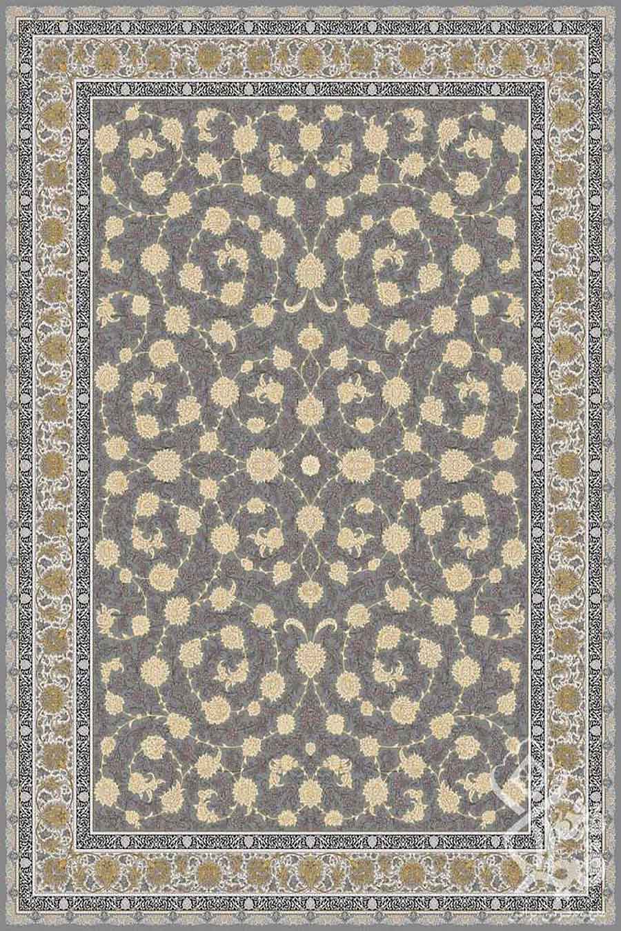 فرش قیطران 1200 شانه کلکسیون مروارید طرح الیکا زمینه فیلی (برجسته)