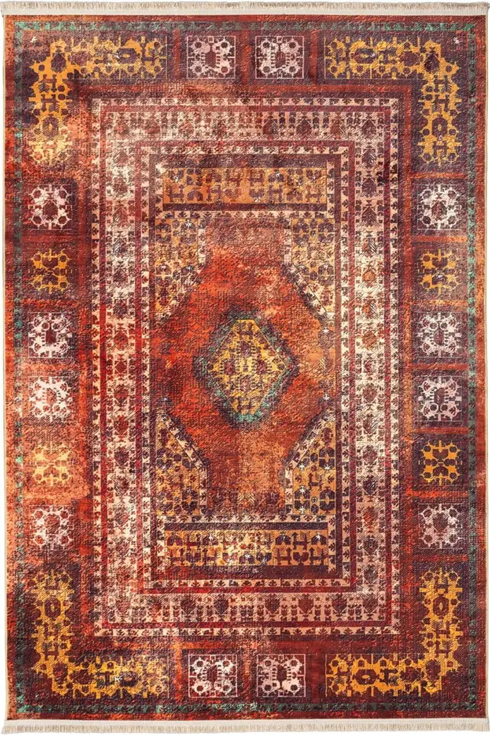 فرش محتشم 1000 شانه کلکسیون سنتی کد 901400 زمینه تمام رنگ (غیربرجسته)